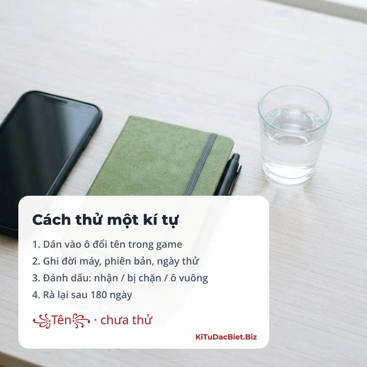 Quy trình kiểm chứng kí tự của KiTuDacBiet.Biz: dán, ghi máy và phiên bản, đánh dấu kết quả